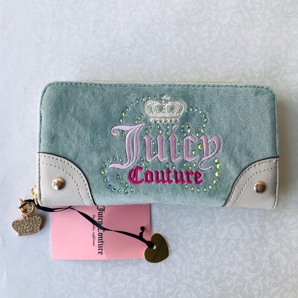 Juicy Couture Dream Juicy LG  Sage / Crystal  Wallet NWT MSRP: $42